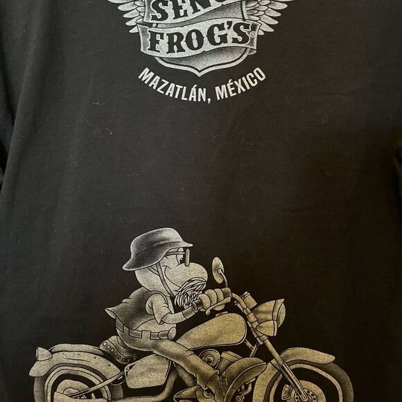 Senor Frogs Women’s T shirt, SZ Small Motorcycle Shirt w/Frog - Picture 7 of 9